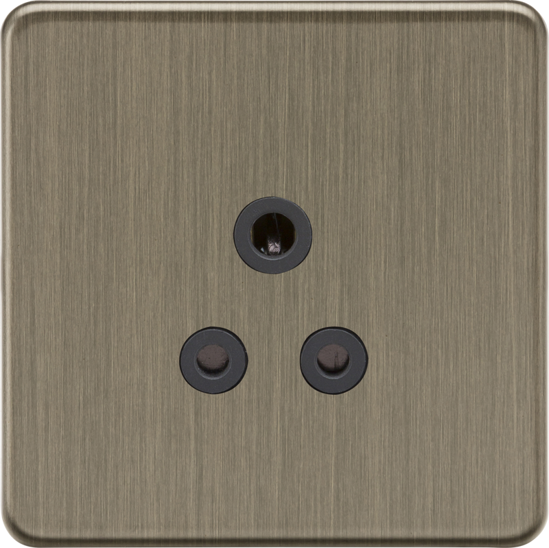 Knightsbridge MLA SF5AAB 5A Unswitched Socket - Antique Brass