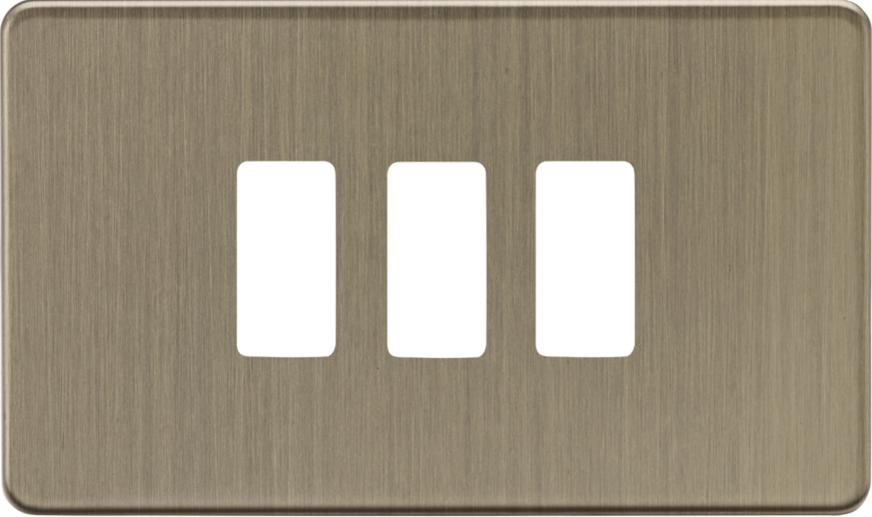 Knightsbridge MLA GDSF003AB 3G Grid Faceplate - Antique Brass