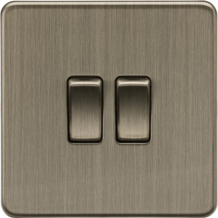 Knightsbridge MLA Screwless SF3000AB 10AX 2G 2-Way Switch - Antique Brass