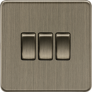 Knightsbridge MLA Screwless SF4000AB 10AX 3G 2-Way Switch - Antique Brass