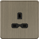 Knightsbridge MLA Screwless SFR7000UAB 13A 1G Unswitched Socket - Antique Brass