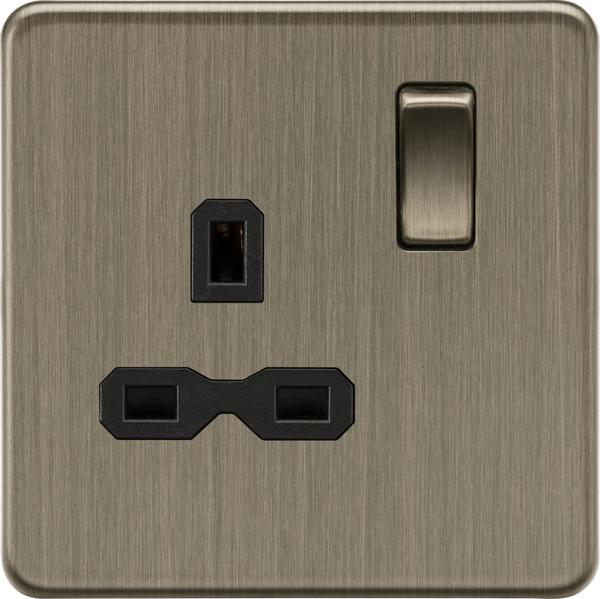 Knightsbridge MLA Screwless SFR7000AB 13A 1G DP Switched Socket - Antique Brass