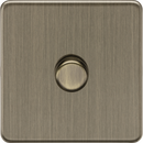 Knightsbridge MLA Screwless SF2191AB 1G 2-way 10-200W (5-150W LED) Intelligent dimmer - Antique Brass