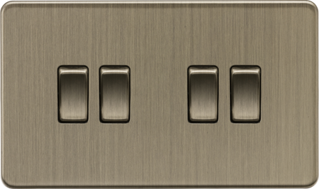 Knightsbridge MLA Screwless SF4100AB 10AX 4G 2-Way Switch - Antique Brass