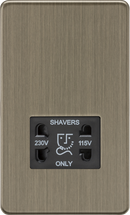 Knightsbridge MLA Screwless SF8900AB 115V/230V Dual Voltage Shaver Socket - Antique Brass