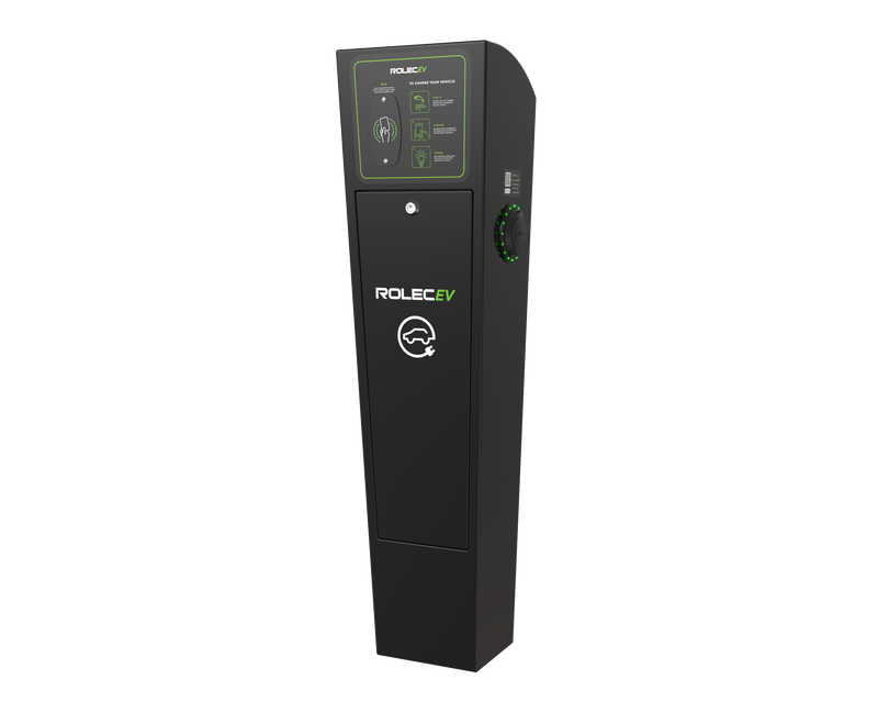 ROLEC ROLEC0021B AutoCharge Smart EV Charging Pedestal - 2x up to 7.4kW Type 2 Sockets - Black