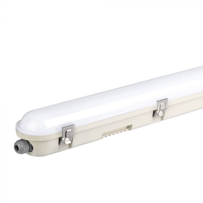 V-TAC 20471 VT-150148S 48W LED WP LAMP FITTING 150CM SAMSUNG CHIP & SENSOR MILKY COVER+SS CLIPS 6400K