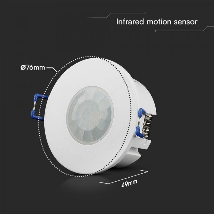 V-Tac VT-81010 COB PIR SENSOR TWO 360° DETECTION RANGE WHITE BODY