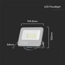 V-TAC 23462 VT-44034 30W FLOODLIGHT RGB + WHITE BLACK BODY GREY FROSTED GLASS WITH REMOTE CONTROLLER IP65