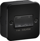 Knightsbridge MLA M1100TB Metalclad 10A Fan Isolator Switch - Textured Sand Black Finish