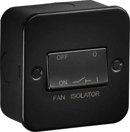 Knightsbridge MLA M1100TB Metalclad 10A Fan Isolator Switch - Textured Sand Black Finish