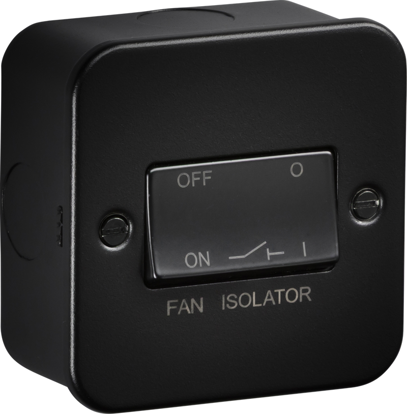 Knightsbridge MLA M1100TB Metalclad 10A Fan Isolator Switch - Textured Sand Black Finish