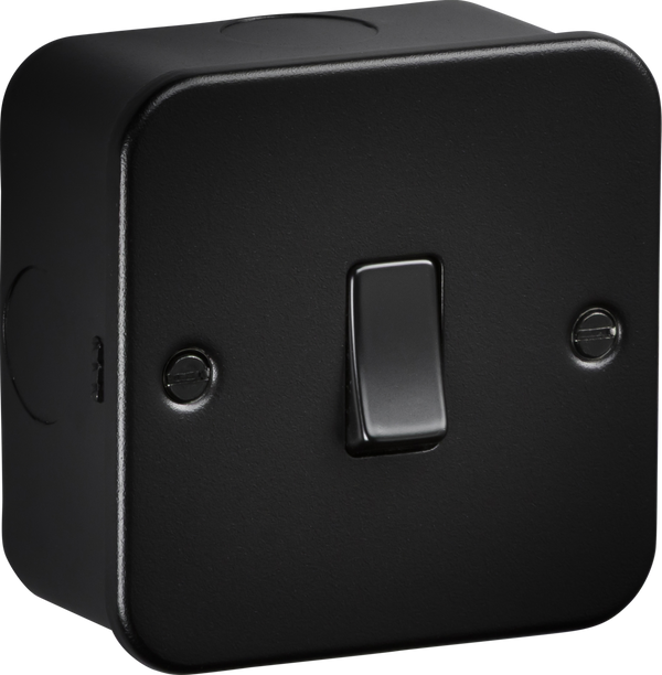 Knightsbridge MLA M2000TB Metalclad 10AX 1G 2-way Switch - Textured Sand Black Finish