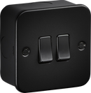 Knightsbridge MLA M3000TB Metalclad 10AX 2G 2-way Switch - Textured Sand Black Finish