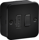 Knightsbridge MLA M6300TB Metalclad 13A Switched Fused Spur - Textured Sand Black Finish