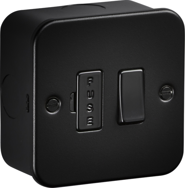 Knightsbridge MLA M6300TB Metalclad 13A Switched Fused Spur - Textured Sand Black Finish