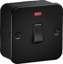 Knightsbridge MLA M8331NTB Metalclad 45A 1G DP Switched with Neon - Textured Sand Black Finish