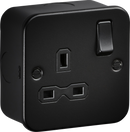Knightsbridge MR7000TB MLA Metalclad 13A 1G DP Switched Socket - Textured Sand Black Finish