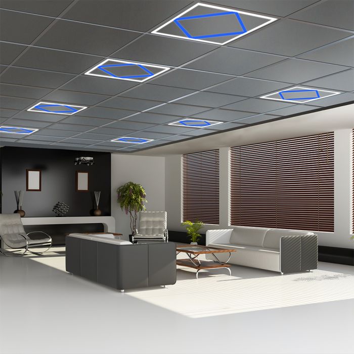 V-Tac VT-6169 64W LED DIAMOND-IN-SQUARE PANEL LIFUD DRIVER+QC 595x595MM FLICKER FREE 6500K+BLUE