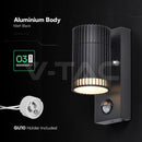 V-tac 24306  VT-10174PIR GU10 Wall Light Holder Single Head IP44 PIR Sensor