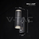 V- tac 24307 VT-10175PIR GU10 Wall Light Holder Double Head IP44 PIR Sensor