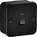 Knightsbridge MLA M8341TB Metalclad 20A 1G DP Switch - Textured Sand Black Finish