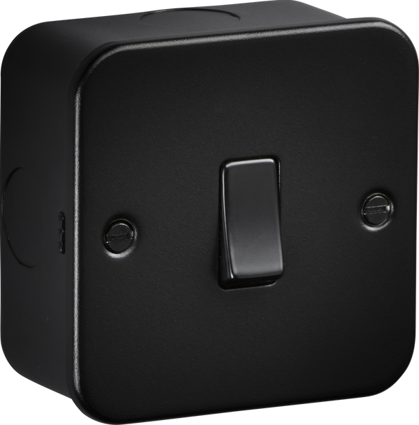 Knightsbridge MLA M8341TB Metalclad 20A 1G DP Switch - Textured Sand Black Finish