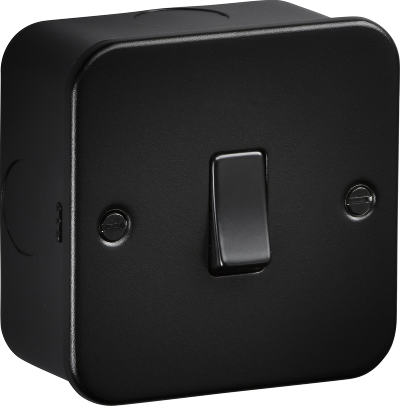 Knightsbridge MLA M8341TB Metalclad 20A 1G DP Switch - Textured Sand Black Finish