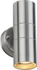 Knightsbridge MLA OBEX2BC IP55 GU10 Aluminium Brushed Chrome Up/Down Wall Light