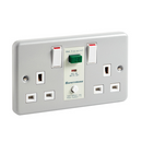 Greenbrook M22SM RCD SafetySure Twin Switched Socket Metal