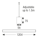 Ansell AVAS4/1/B/SM3 Vasco EVO CCT Multi Wattage 1200mm Self-Test Emergency Black