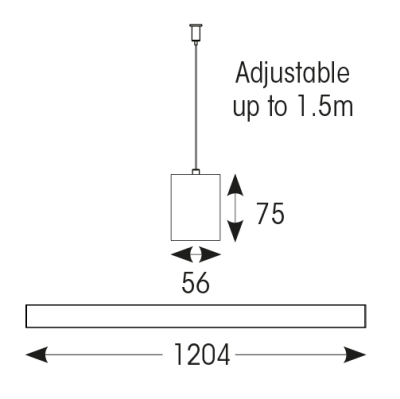 Ansell AVAS4/1/B/SM3 Vasco EVO CCT Multi Wattage 1200mm Self-Test Emergency Black