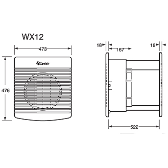 Xpelair WX12 Intake / Extract Commercial Wall Fan - White