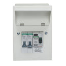 Crabtree 502-363GU 2 Way Consumer Unit RCD Incomer 63A 30mA with 1x B6 and 1x B16 MCB