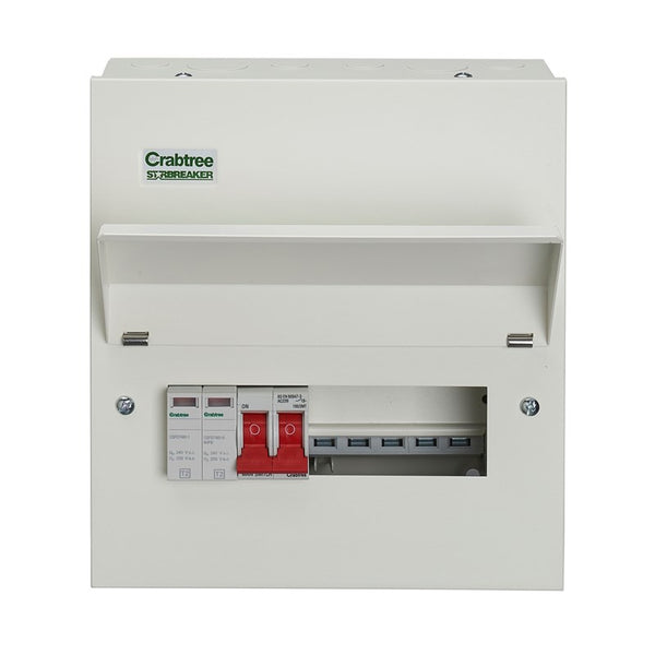 Crabtree 505-2BS 5 Way Consumer Unit Main Switch 100A with SPD
