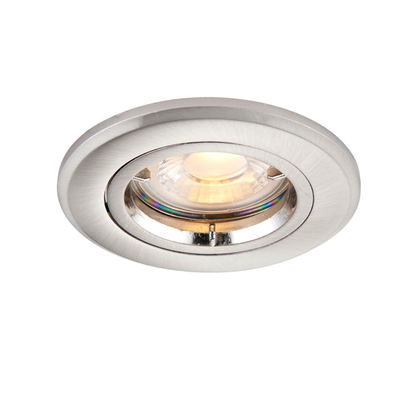 Saxby 50673 ShieldPLUS Fire Rated Dimmable GU10 Downlight in Satin Nickel (Brushed Chrome Effect)