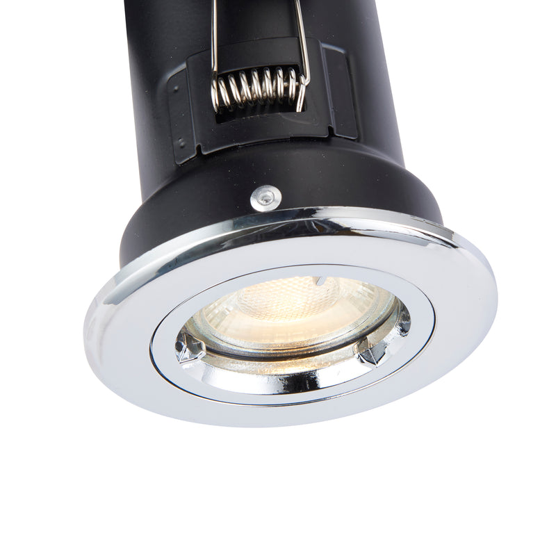 Saxby 50674 ShieldPLUS 50W Fire Rated Dimmable GU10 Downlight in Polished Chrome