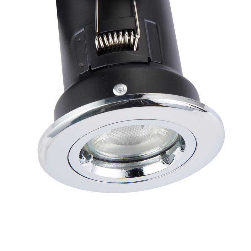 Saxby 50674 ShieldPLUS 50W Fire Rated Dimmable GU10 Downlight in Polished Chrome