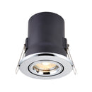 Saxby 50682 ShieldPLUS Tilt, Fire Rated, Dimmable GU10 Downlight  Fully Adjustable Polished Chrome