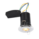 Saxby 50686 ShieldPlus IP65 Fire Rated, Dimmable, GU10 Downlight for Bathrooms in Polished Chrome