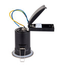 Saxby 50688 ShieldPlus IP65 Fire Rated, Dimmable, GU10 Downlight for Bathrooms in Satin Nickel (Brushed Steel Effect)