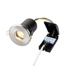 Saxby 50688 ShieldPlus IP65 Fire Rated, Dimmable, GU10 Downlight for Bathrooms in Satin Nickel (Brushed Steel Effect)