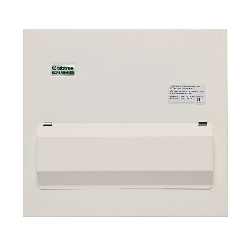 Crabtree 512-FLA Consumer Unit Flush Lid Assembly, 12 Module