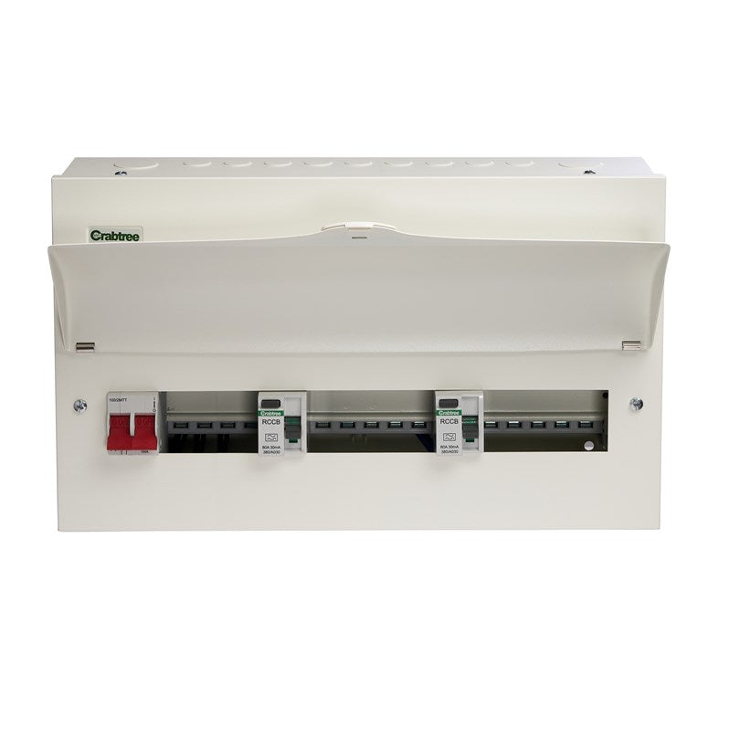 Crabtree 514-248585B 14 Way High Integrity Consumer Unit 100A Main Switch +4, 80A 30mA RCD +5, 80A 30mA RCD +5