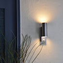 Lutec 5510809001 rado pir ip44 gu10 wall light in stainless steel