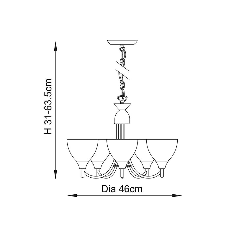 Endon 1805-5AN Alton 5lt Pendant