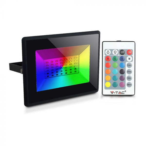 V-TAC 5995 VT-4932 30W LED FLOODLIGHT RGB (DIMMABLE VIA REMOTE CONTROL)