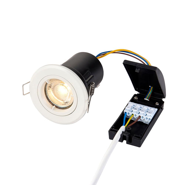 Saxby 61059 ShieldPLUS 50W Fire Rated IP20 Dimmable GU10 Downlight Matt White
