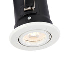 Saxby 61060 ShieldPLUS Tilt, Fire Rated, Dimmable GU10 Downlight  Fully Adjustable Matt White