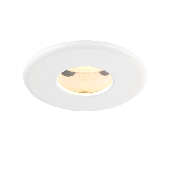 Saxby 61061 ShieldPLUS IP65 Fire Rated, Dimmable, GU10 Downlight for Bathrooms in Matt White